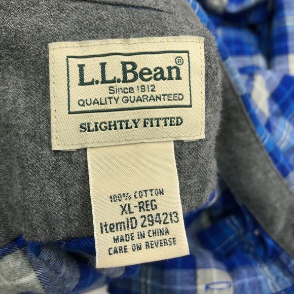 LL Bean Men Long Sleeve Slightly Fitted Flannel Shirt Size Extra Large B216 18 - Picture 5 of 12